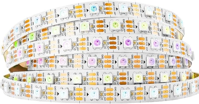 LIGHTING WS2812B IC RGB 5050SMD Pure Gold Individual Addressable LED Strip 16.4FT 300LED 60Pixel/m Flexible Full Color IP30 DC5V for DIY Chasing Color Project(No Adapter or Controller)