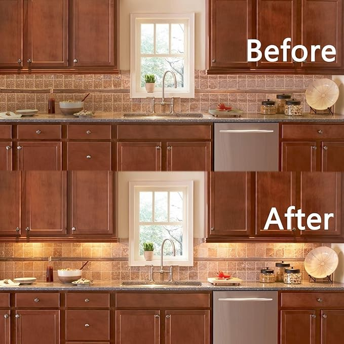 Under Cabinet Lighting, 12Inch LED Sink Light with Memory Function, Warm White 3000K Dimmable USB Under Desk Light, Slim LED Light Bar for Room (Without Plug)