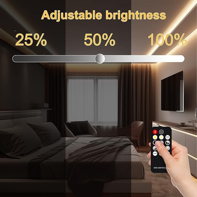 White COB LED Strip Light, Dimmable 16.4ft/5m LED Light, 6000K Daylight White 2400 LEDs High Lumen LED Tape Lights CRI 90+ with RF Remote and UL Power for Bedroom,Kitchen,DIY Home Decoration