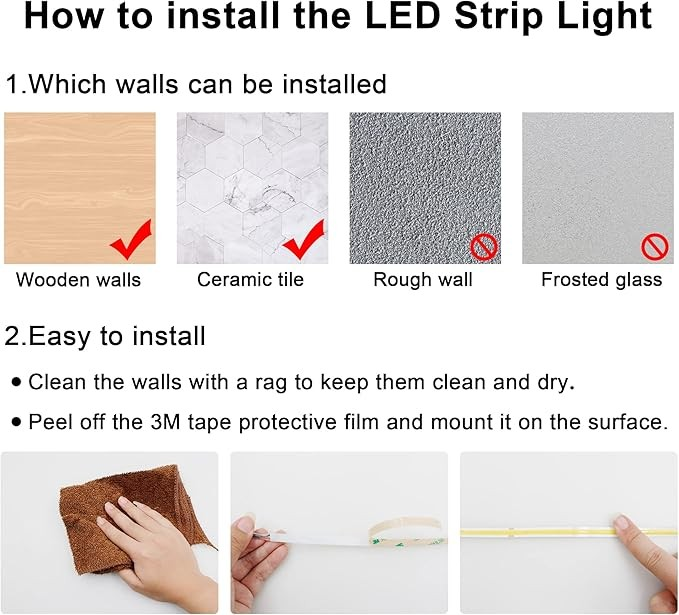 White COB LED Strip Light, Dimmable 16.4ft/5m LED Light, 6000K Daylight White 2400 LEDs High Lumen LED Tape Lights CRI 90+ with RF Remote and UL Power for Bedroom,Kitchen,DIY Home Decoration