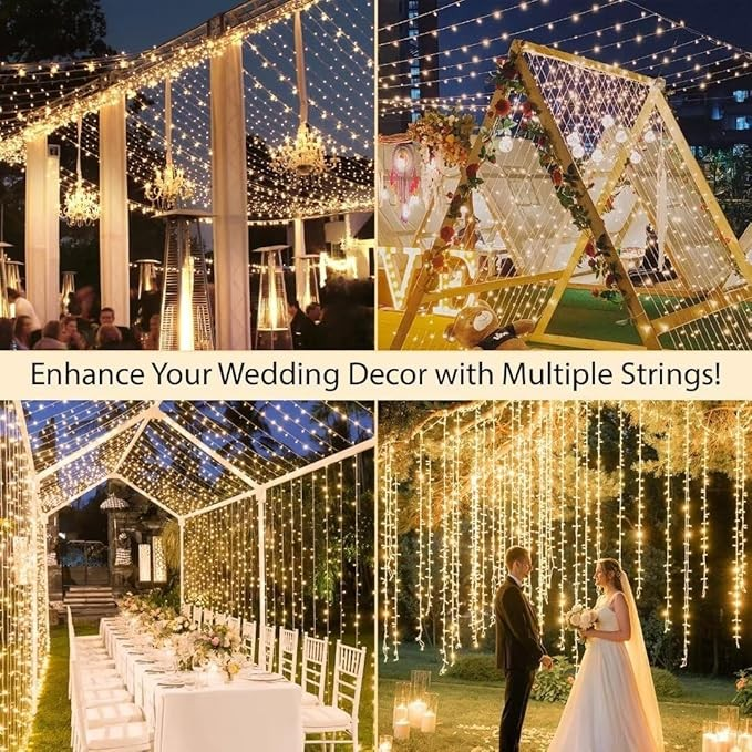 LED Plug in Warm White Fairy String Lights with Remote, Twinkle Lights for Bedroom, Indoor, Tree, Dorm, Wedding, Outside, Backyard Decorations